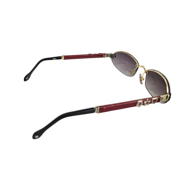 Brighton Misty Handmade  Women's Sunglasses Red/Black/Silver Leather Frames Only - Picture 3 of 9